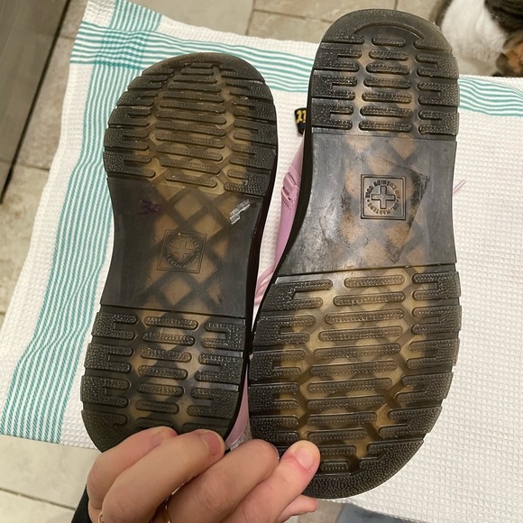 Dr. Martens Kids Zavala J Combat Boots Size 2 Pastel Pink Lace Up Punk Grunge - Picture 6 of 6